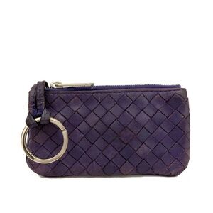 Bottega  Veneta Intrecciato Lambskin Coin Purse Wallet Purple